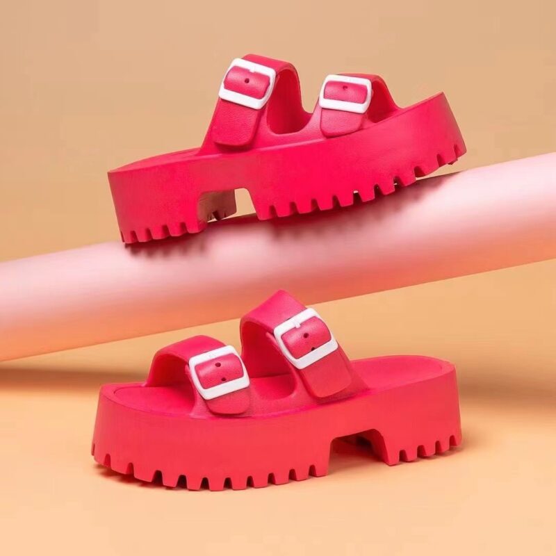 New Wholesale Designer Strap Double Buckle Slippers - 图片 3