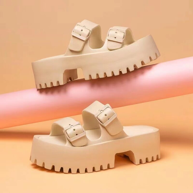 New Wholesale Designer Strap Double Buckle Slippers - 图片 8