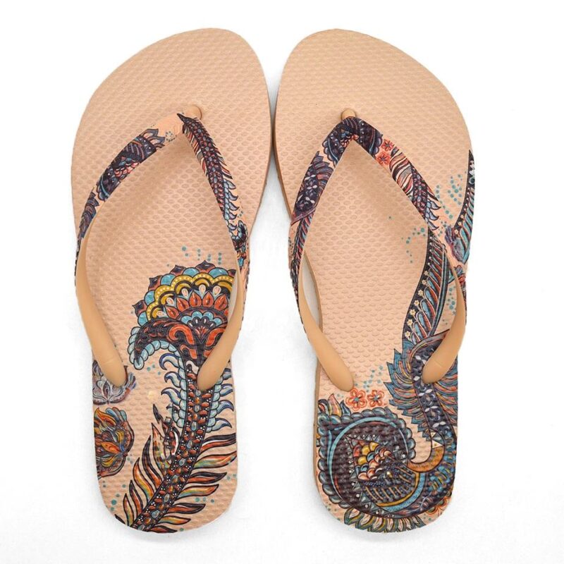 Design ladies slippers Digital Print women flip flops - 图片 6