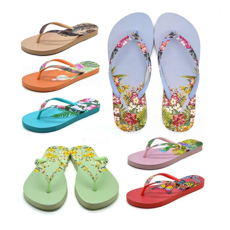 Design ladies slippers Digital Print women flip flops - 图片 5